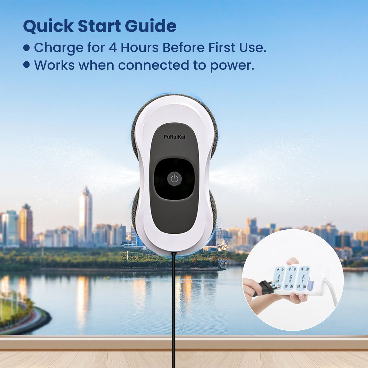 H - RN2 - 01 Automatic Window Cleaner | Smart Glass Cleaning Robot,Ultra - Thin Automatic Dual Water Spray Robot - PuRuiKai