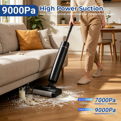 GT36 Pro Cordless Wet Dry Vacuum Floor Washer, 180° Lay-Flat, Anti-Tangle Brush for Pet Hair, One-Touch Self-Cleaning, for Hardwood, Tile & Laminate Floors - PuRuiKai