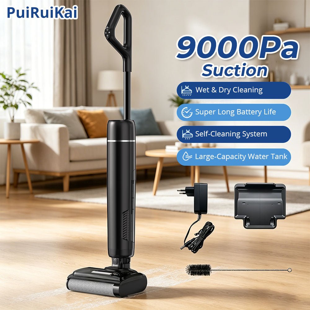 GT36 Pro Cordless Wet Dry Vacuum Floor Washer, 180° Lay-Flat, Anti-Tangle Brush for Pet Hair, One-Touch Self-Cleaning, for Hardwood, Tile & Laminate Floors - PuRuiKai