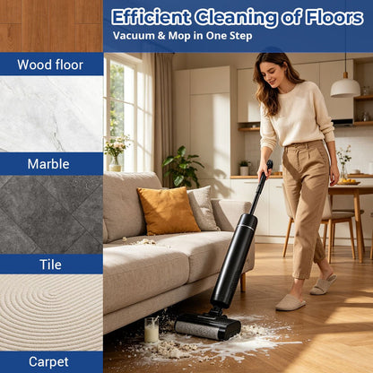 GT36 Pro Cordless Wet Dry Vacuum Floor Washer, 180° Lay-Flat, Anti-Tangle Brush for Pet Hair, One-Touch Self-Cleaning, for Hardwood, Tile & Laminate Floors - PuRuiKai
