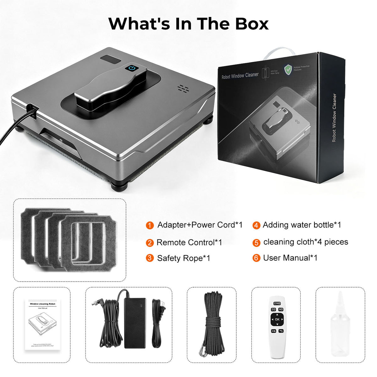 Robot lave vitre HCR-21B – Laveur de vitre robot carré à double pulvérisation, contrôle APP - PuRuiKai