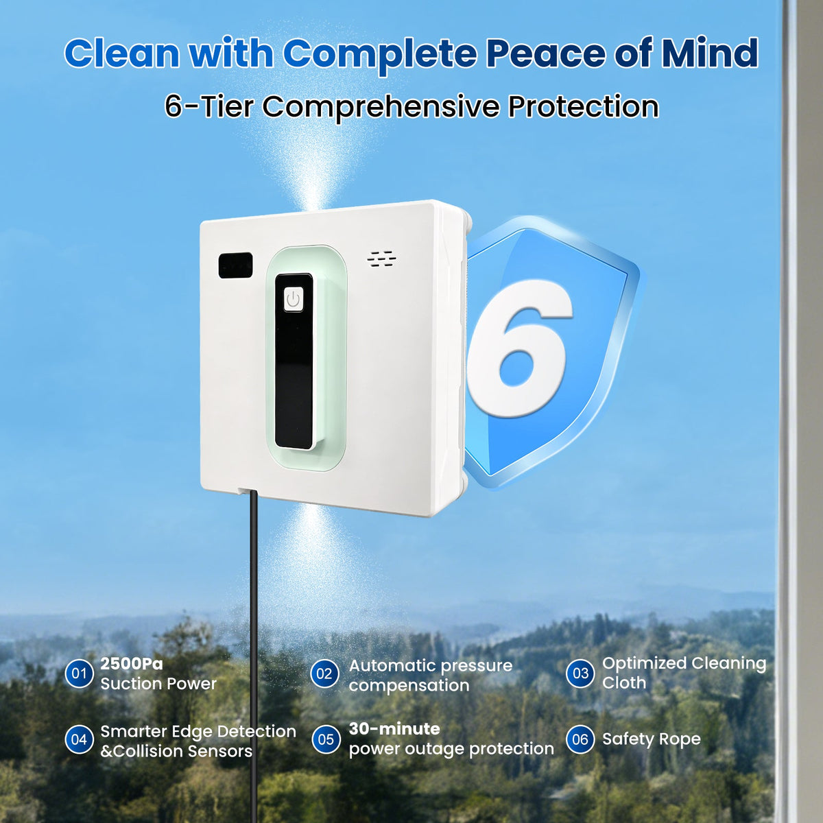 Window Cleaning Robot Dual Water Spray Automatic Cleaning Intelligent Path Planning Glass Cleaners - PuRuiKai