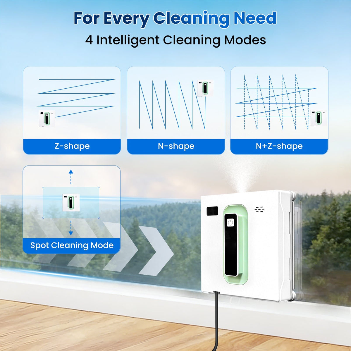Window Cleaning Robot Dual Water Spray Automatic Cleaning Intelligent Path Planning Glass Cleaners - PuRuiKai